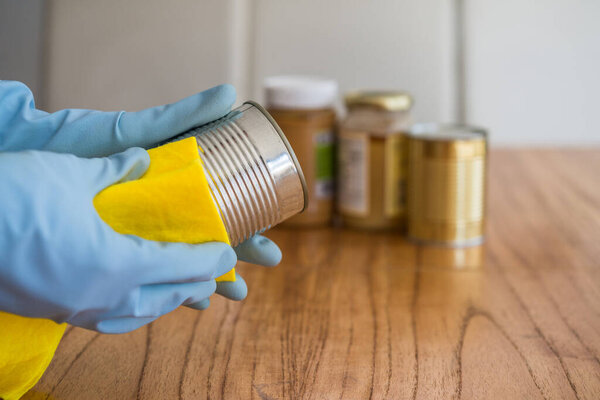 Disinfecting food with rubbing alcohol for prevention of coronavirus covid-19.