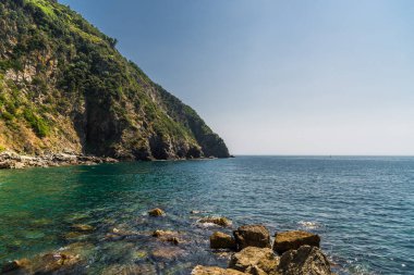 Liguria, İtalya 'daki Liguria Denizi kıyılarına bak..
