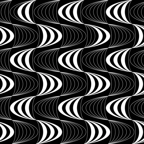 Abstrakt svart och vitt sömlöst mönster. Vektorillustration — Stock vektor