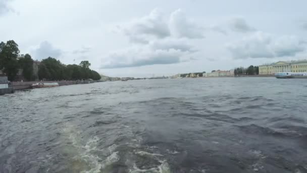 Passing under the bridge Palace Embankment near the Summer Garden — Stock Video