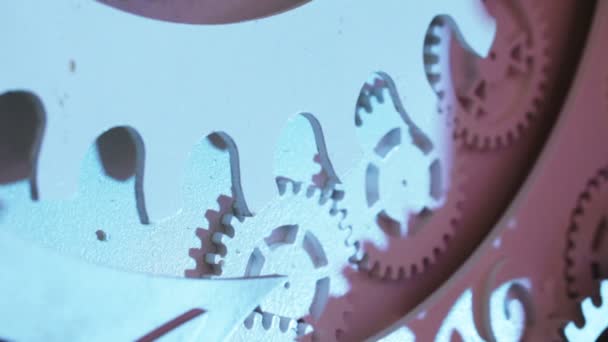 Unutulmamalı üzerinde dekoratif saat mekanizması — Stok video