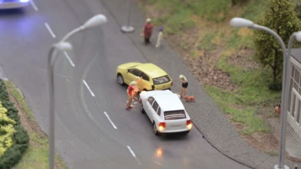 Un incidente de transporte por carretera. Choque de coches — Vídeo de stock