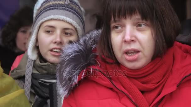 Украинский патриотический флеш-моб — стоковое видео
