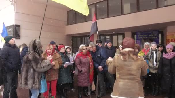 Ucraino flash mob patriottico incontro canzone — Video Stock