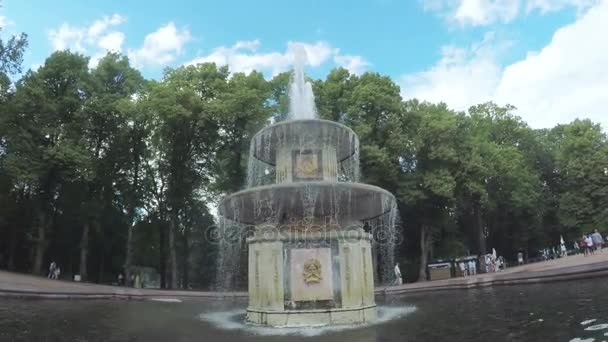 Fontäner i park Peterhof — Stockvideo