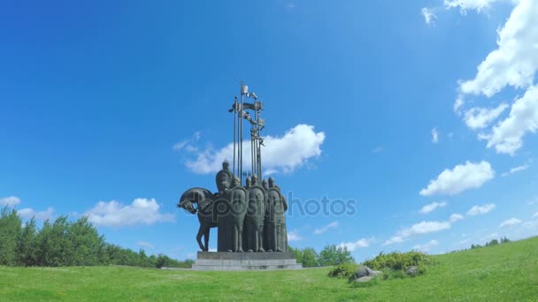 Pomník na památku bitvy Ledovoye — Stock video
