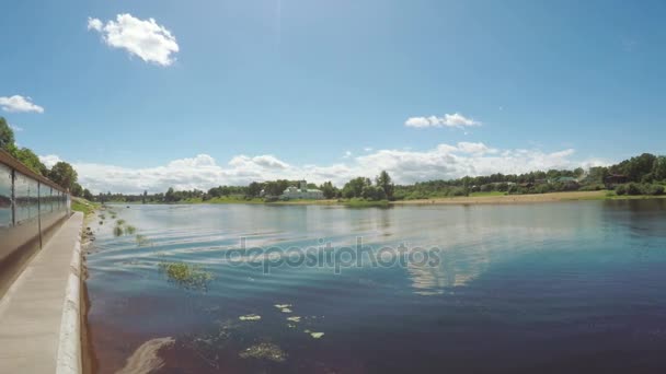 Cidade Embankment Pskov — Vídeo de Stock