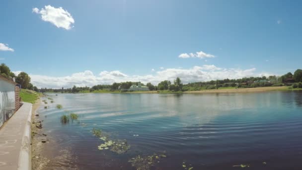 Cidade Embankment Pskov — Vídeo de Stock