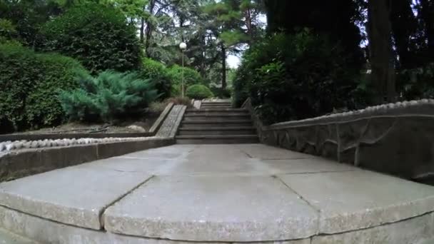 Stairs in citys park — Stock Video