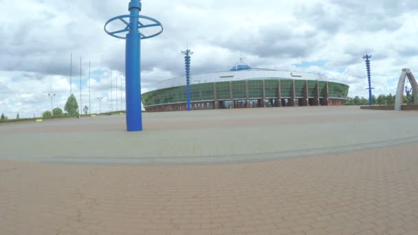 Park sportcomplex in de stad van Babrujsk Arena — Stockvideo