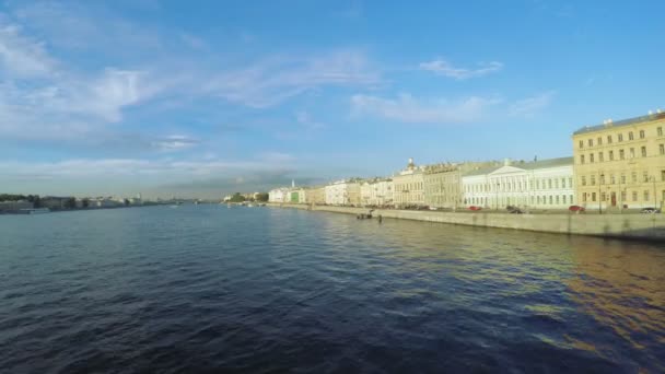 Sunset on the Neva River — Stock Video