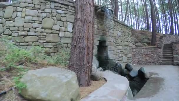 Sztuczny wodospad w parku Aivazovsky — Wideo stockowe