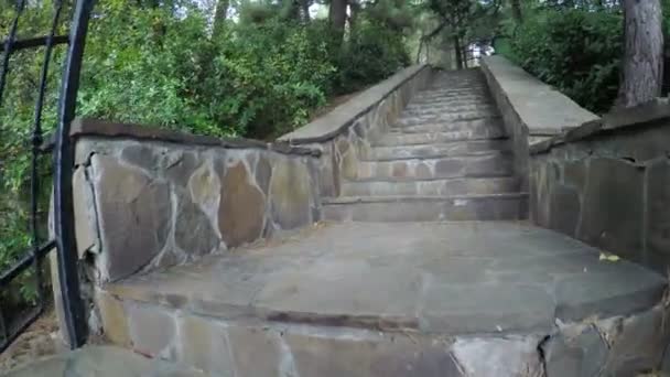 Stairs in citys park — Stock Video