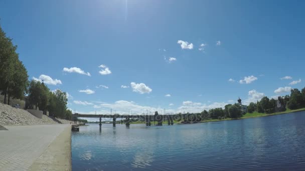 Cidade Embankment Pskov — Vídeo de Stock