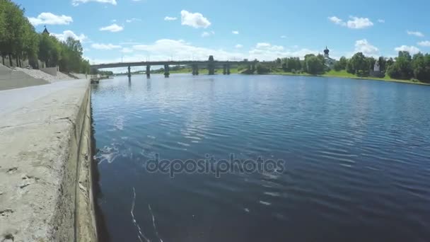 City Embankment Pskov — Stock Video