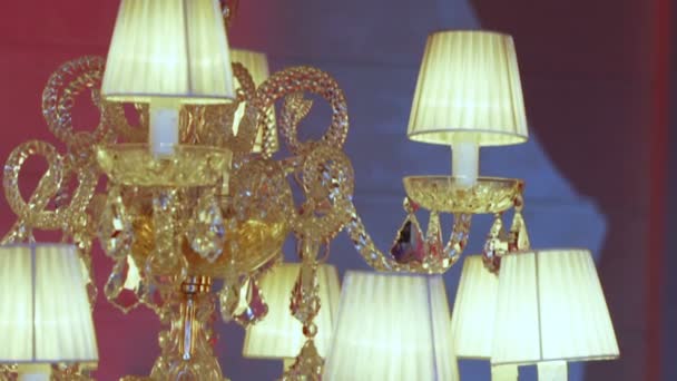 Expensive crystal chandelier — Stock Video