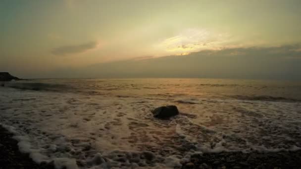 Pôr do sol mar noite — Vídeo de Stock