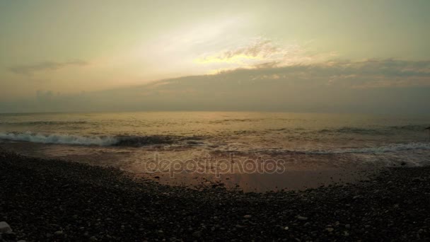 Tramonto sul mare sera — Video Stock