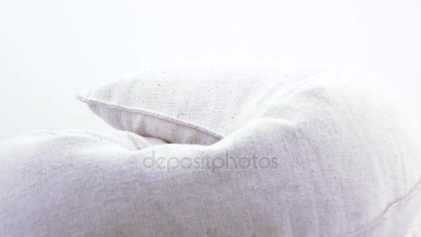 Hemp fabric cushions — Stock Video