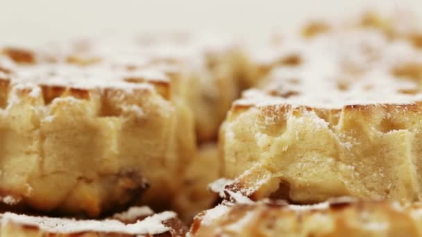 Pudra şekeri ile diyet kek — Stok video