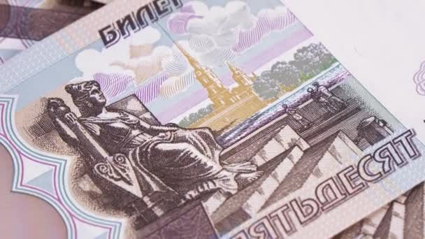 Consecutive numbers on rubles — Stock Video