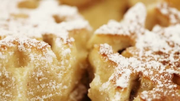 Dietary muffins with powdered sugar — Stock Video