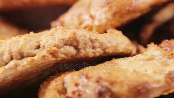 Homemade oatmeal cookies — Stock Video