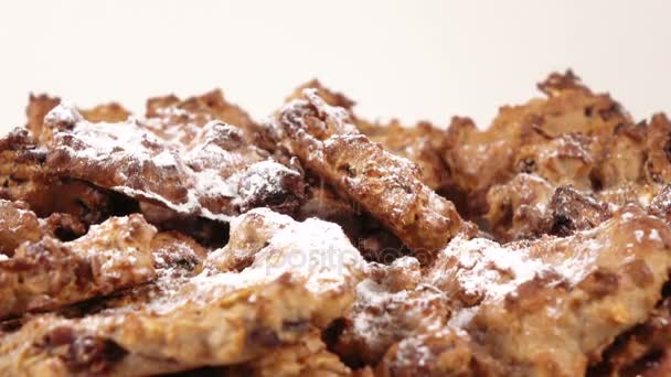 Biscoitos de aveia com açúcar em pó — Vídeo de Stock