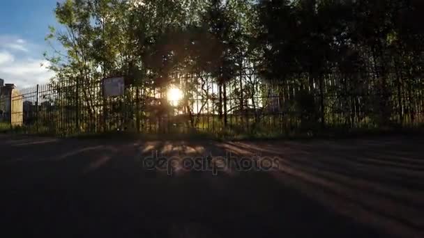 Sun through the fence — Stock Video