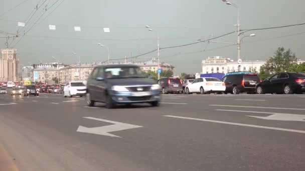 Traffic jam on the bridge — Stock Video