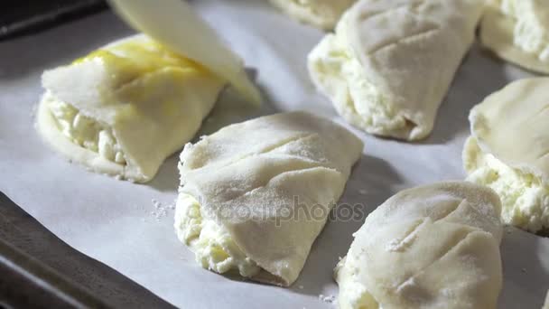 Preparación de pastel de queso sochnik — Vídeos de Stock