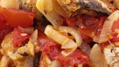 Fried pollock soğan ile