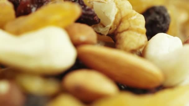 Frutos secos y frutos secos a granel — Vídeos de Stock