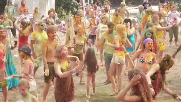 Холі кольори фестиваль — стокове відео