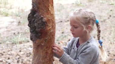 Ağaca sarılan bir kız