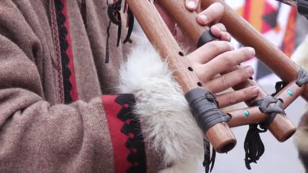 Чукотский музыкальный инструмент — стоковое видео