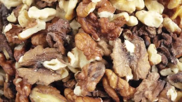 Nuts of Walnuts in bulk — Stock Video