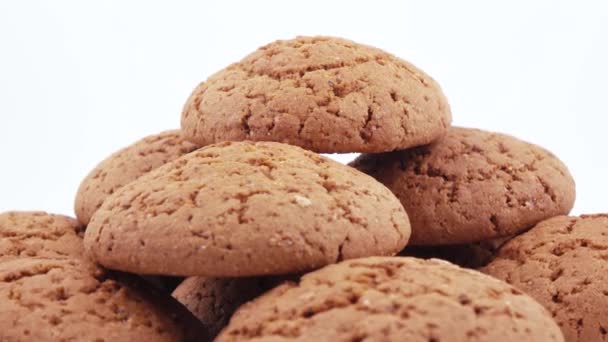 Pila di biscotti di farina d'avena — Video Stock