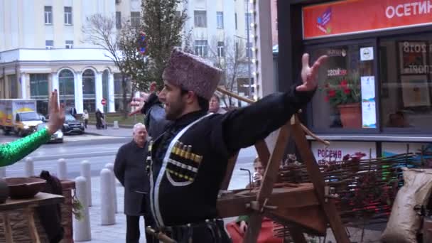 Ingush Chechen-volksdansen — Stockvideo