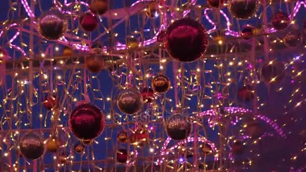 New Year toys and illumination — Stock Video