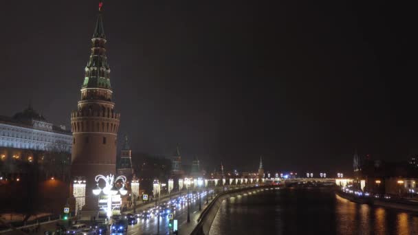 Vista do Kremlin no inverno — Vídeo de Stock