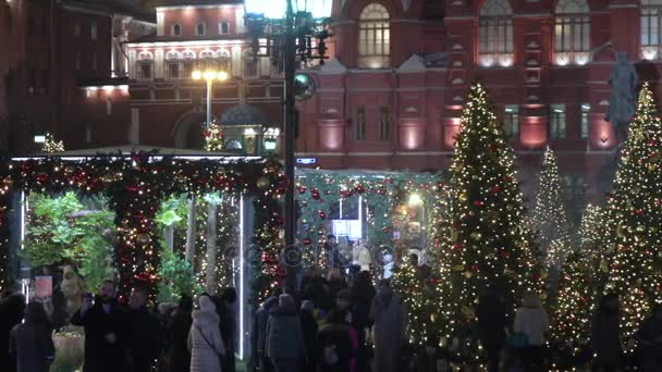 Feestelijke festiviteiten op Manezhnaya plein — Stockvideo