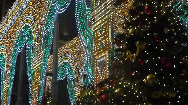 Festividades festivas na Praça Manezhnaya — Vídeo de Stock