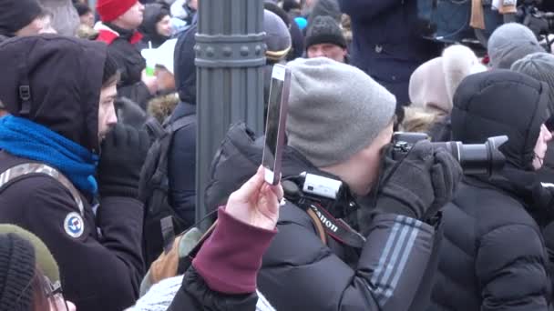 Митинг в поддержку бойкота в 2018 году — стоковое видео