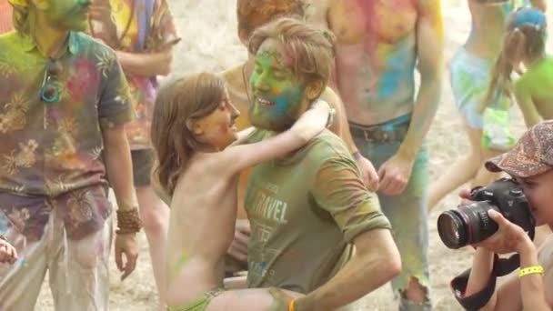 Holi Kleuren Festival — Stockvideo