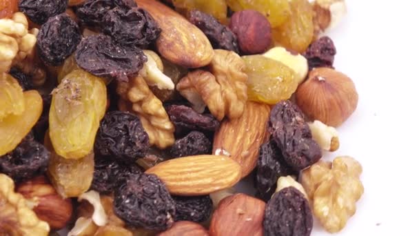 Nozes e frutos secos a granel — Vídeo de Stock