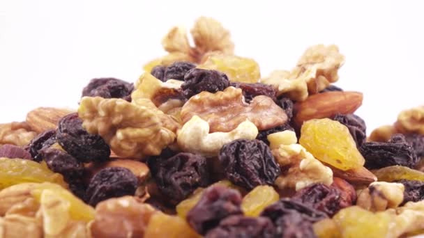 Nuts and dried fruits in bulk — Stock Video