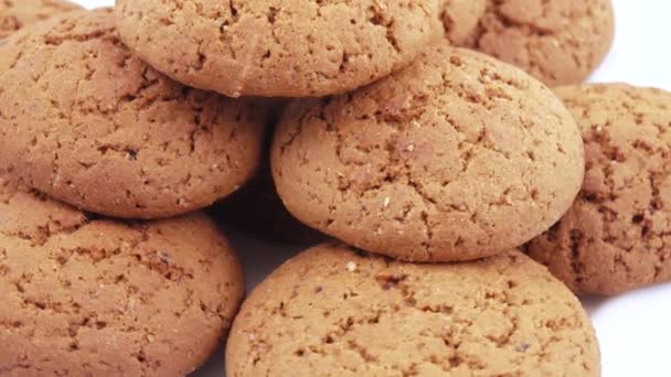 Stack of oatmeal cookies — Stock Video