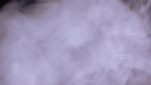 Abstract white water vapor on black background — Stock Video