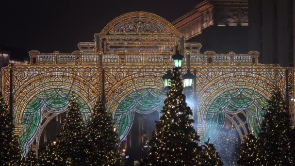 Festive festivities on Manezhnaya Square — Stock Video